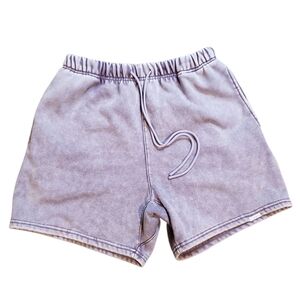 SumWon Purple Mineral Wash Oversized Lounge Shorts Small
